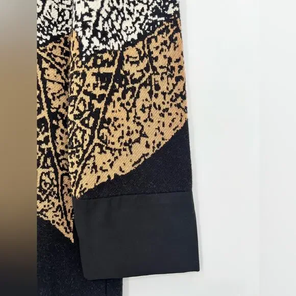 Nic + Zoe Santana Cardigan Sweater Jacket Leafs Metal Clasp Printed Size Medium - Picture 10 of 11
